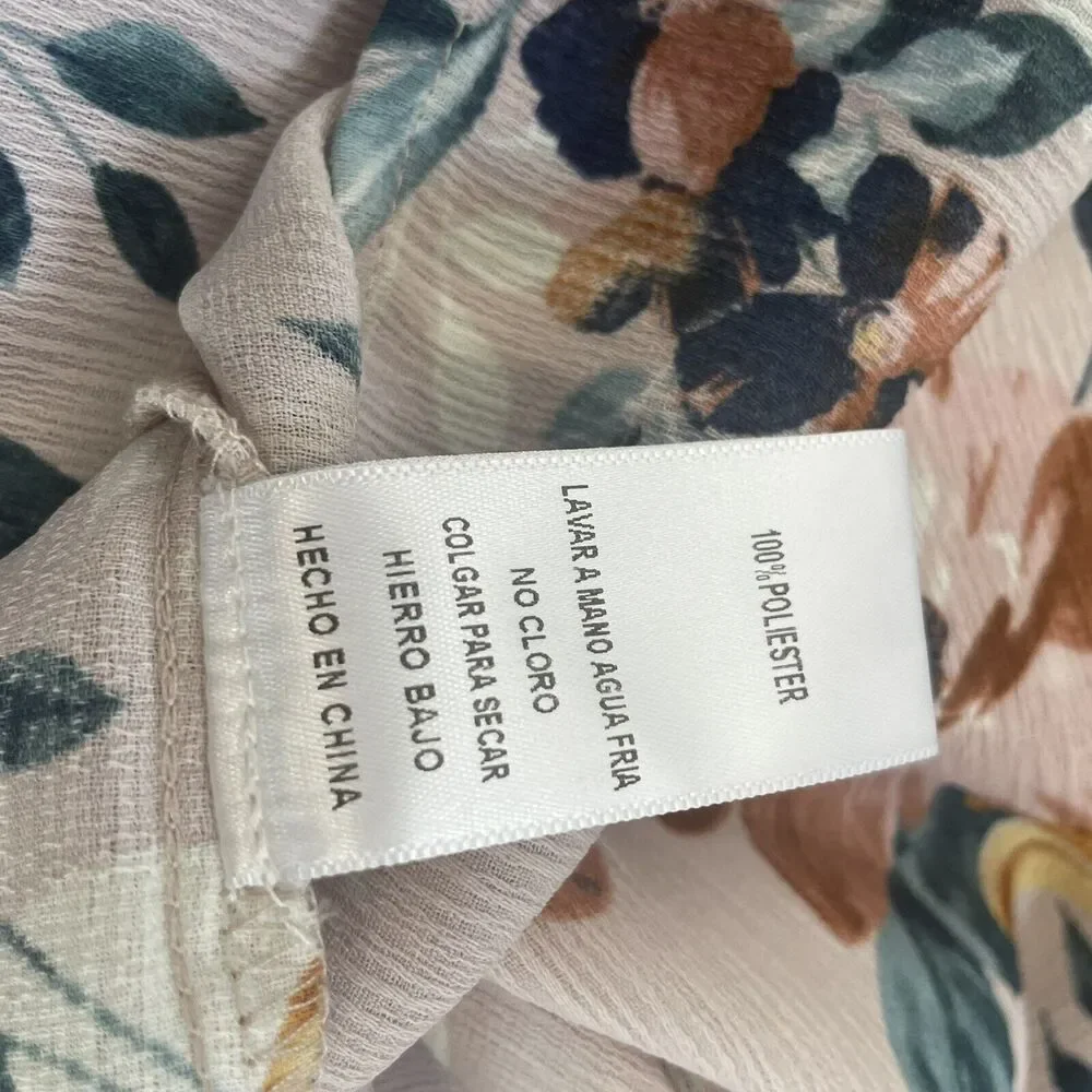 Sadie & Sage Women's Tropical Floral Button Down Pink Dress Size S